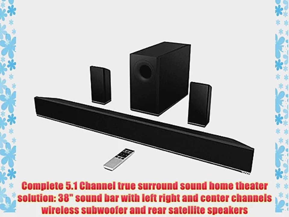 VIZIO S3851wD4B 38Inch 5.1 Sound Bar with Wireless Subwoofer and Rear