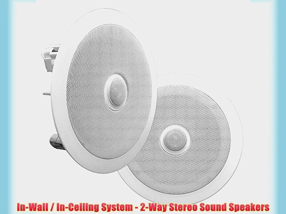Pyle PDIC80 In-Wall / In-Ceiling Dual 8-inch 2-way Speaker System White (Pair)