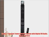 Craig 2.1 Channel Tower Speaker System with Digital FM Radio Black (CHT917)