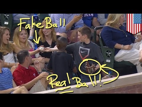 Foul ball kid pulls smooth trick: switches game ball at Texas Rangers game