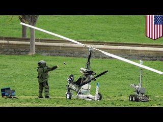 米議会に小型ヘリで手紙を配達しようとした男