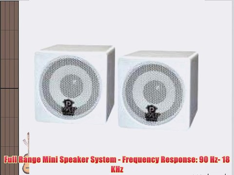 Pyle PCB3WT 3-Inch 100W Mini Cube Speaker (White)