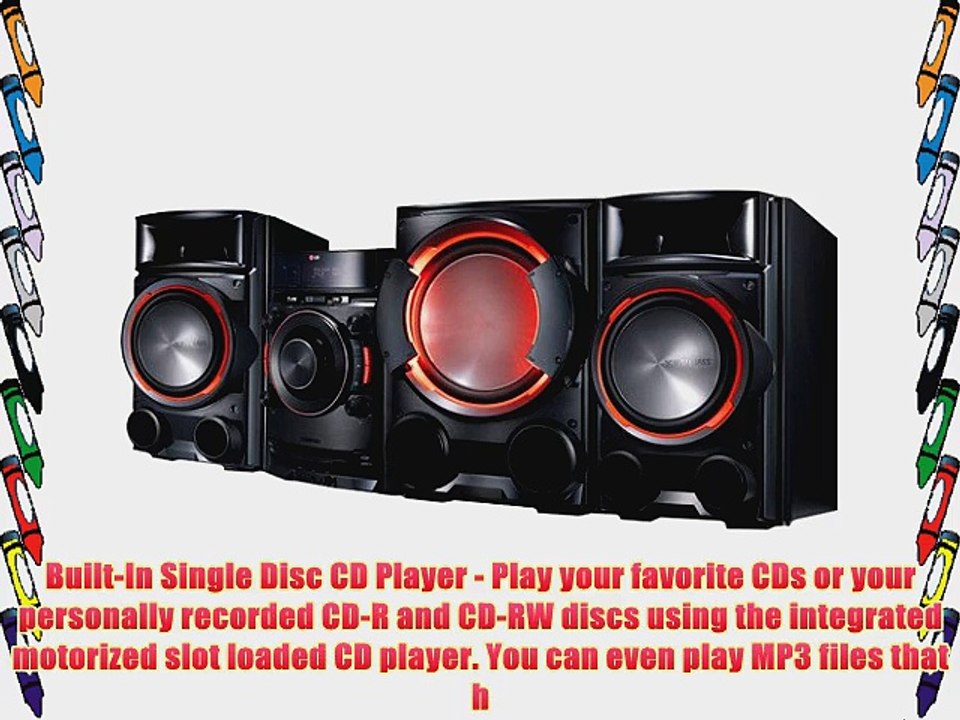 LG 1200-Watt Bluetooth Hi-fi Audio Stereo Sound System with Single Disc Cd Player AM/FM Radio