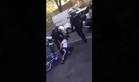 un déliquant menotté échappe à la police