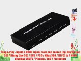 Generic 4 Way HDMI Splitter Box 1x4 Port (1 input 4 output) - Active Amplifier - v1.3 newest