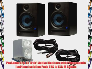 PreSonus Eris E5 (Pair) Active Monitors with Primacoustic IsoPlane Isolation Pads TRS to XLR-M