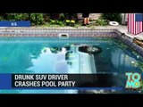 Pijany kierowca wjeżdża do basenu podczas trwania imprezy.