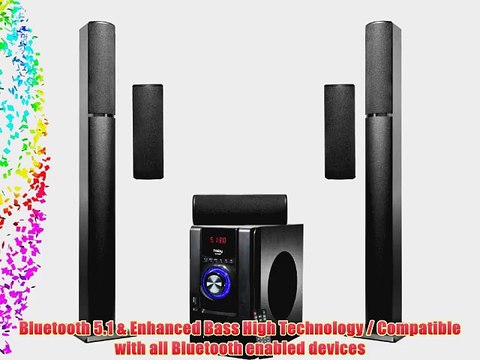Frisby FS-6700BT 5.1 Surround Sound Tower Home Theater Speakers System with Bluetooth USB/SD