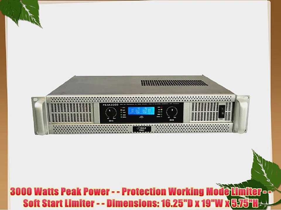Pyle-Pro PEXA3000 19'' Rack Mount 3000 Watt Professional  Power Amplifier w/ Digital SMT Technology