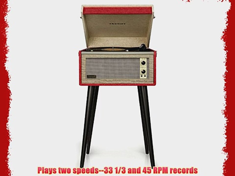 Crosley CR6233A-RE Dansette Bermuda 2-Speed USB Turntable (Red)