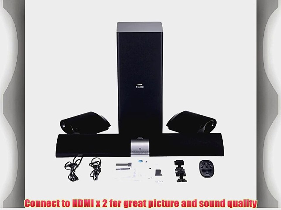 Philips Fidelio HTL9100 - Sound bar system - For home theatre - 5.1-channel - wireless - 210