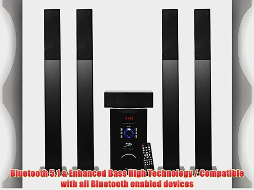 Frisby FS-6500BT Tower 5.1 Surround Sound Home Theater Speakers System with Bluetooth USB/SD/AUX