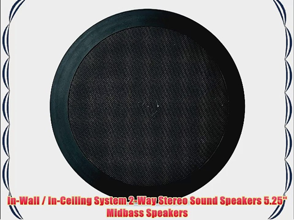 Pyle PDIC51RDBK In-Wall / In-Ceiling Dual 5.25-inch Speaker System 2-Way Flush Mount Black