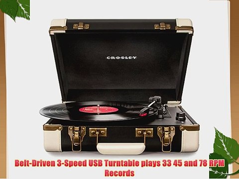 Crosley CR6019A-BK Executive Portable USB-Enabled 3-Speed Turntable (Black