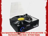 PYLE-HOME PTTC4U Multifunction Turntable with MP3 Recording USB-to-PC and Cassette Playback