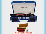 Crosley CR8005A-BL Cruiser Portable Turntable (Blue) w/ Record Cleaning Kit