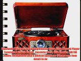 Bluetooth Wireless Streaming Classic Retro Style Record Player Turntable with CD Player Cassette
