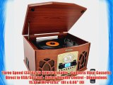 Pyle Home PTCDS7UIW Retro Vintage Turntable with CD/MP3/Casette/Radio/USB/SD Aux-In and Vinyl-to-MP3