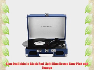 Capehart Suitcase Style 3-speed Stereo Turntable with Built-in Speakers (Blue)