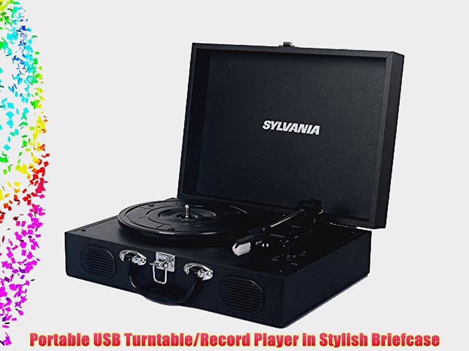 Sylvania STT102USB Portable USB Encoding Turntable Record Player in