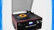 Pyle PTTCDS7U Classic Vintage Turntable with AM/FM Radio/Cassette/CD USB/SD and Aux Input for