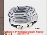 CablesOnline 50ft RG-8/U Mini Coax UHF PL-259 Male/Male Grey Antenna Cable (R-U8050)