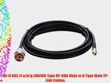 Wi-Fi 802.11 a/b/g LMR400 Type RP-SMA Male to N-Type Male TP-Link Cable 25 Foot-by-tecnec