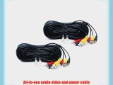 VideoSecu 2 Pack 50ft Security Camera Audio Video Power Cables RCA DVR CCTV Surveillance Wires
