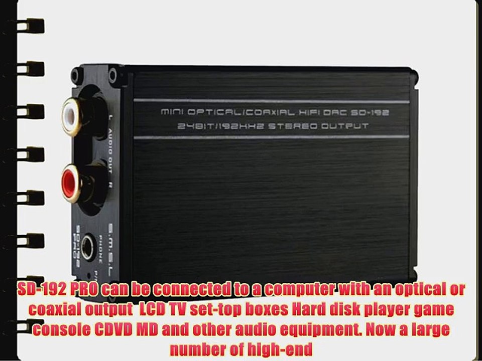 SMSL SD-192 pro 24BIT/192Khz Upgrade Version fiber / coaxial decoder