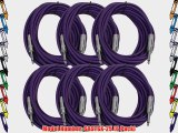 Seismic Audio SASTSX-25Purple-6PK 25-Feet TS 1/4-Inch Guitar Instrument or Patch Cable Purple