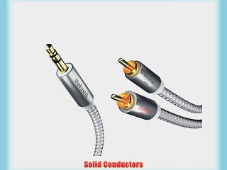In-akustik 00410005 Premium Series MP3 Stereo Mini To 2 RCA Audio Cable 16.4 Feet