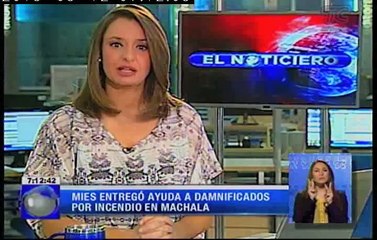 El MIES entregó ayuda a damnificados por incendio en Machala