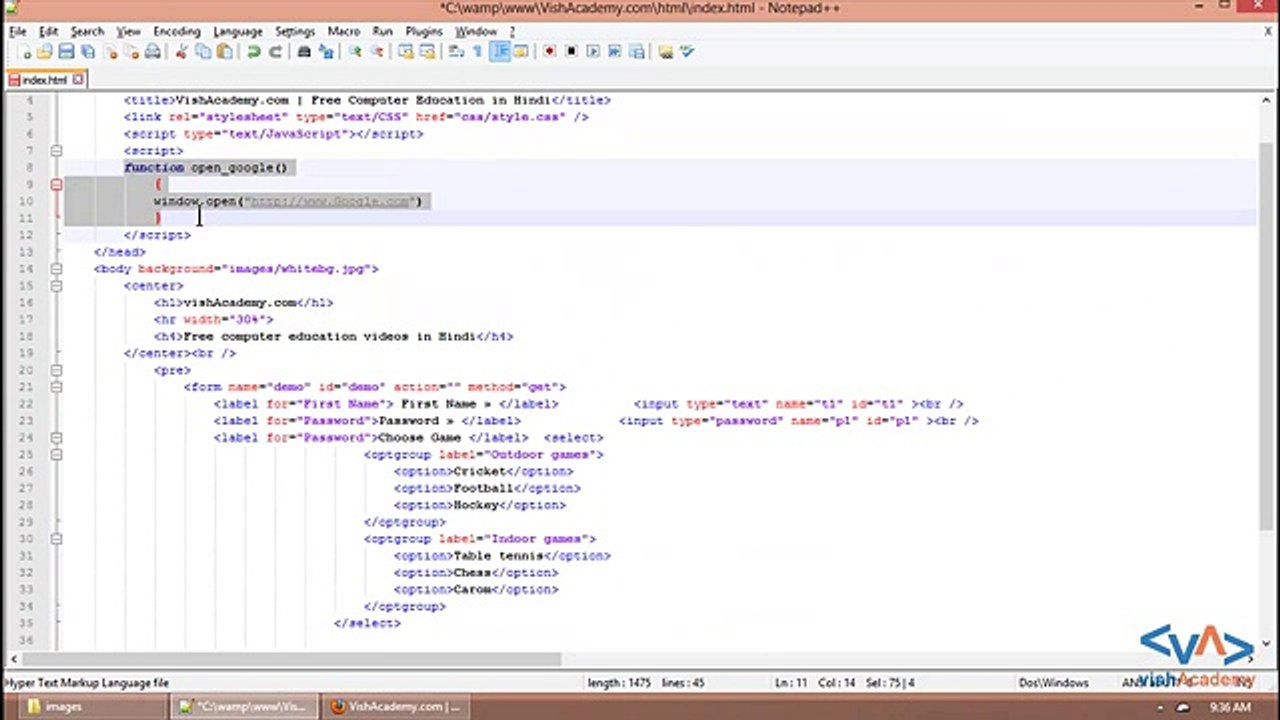 All Buttons and button types in HTML Form in Hindi