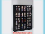 Sliding Door Inlaid Glass Mission Style Multimedia Cabinet (MS-1050 Series) Black