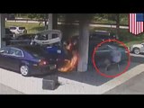 Bohater: Policjant w cywilu ratuje mężczyznę podczas pożaru na stacji benzynowej.