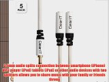 GearIt (5-Pack) 3.5mm Splitter Audio Cable (10 Feet / 3 Meters) - 3.5mm Male to 2 Female Extension