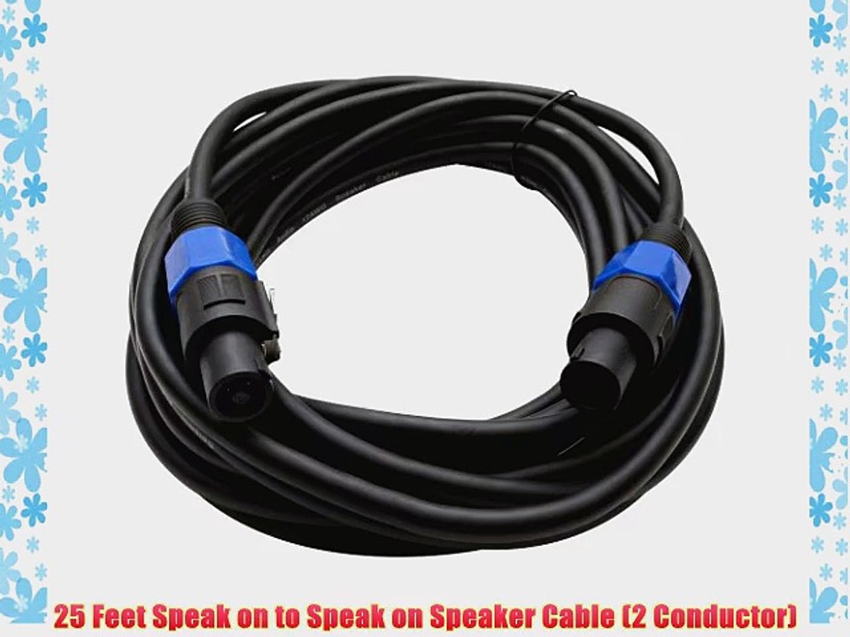 Seismic Audio TW12S25FourPack 12 Gauge 25-Feet Speakon to Speakon PA/DJ Speaker Cable