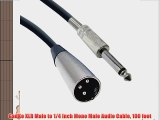 GadKo XLR Male to 1/4 Inch Mono Male Audio Cable 100 foot