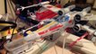 Revell Snap Kit 1/29th scale X-Wing,  with lighting, repainted as Red 3 and displayed on stand.