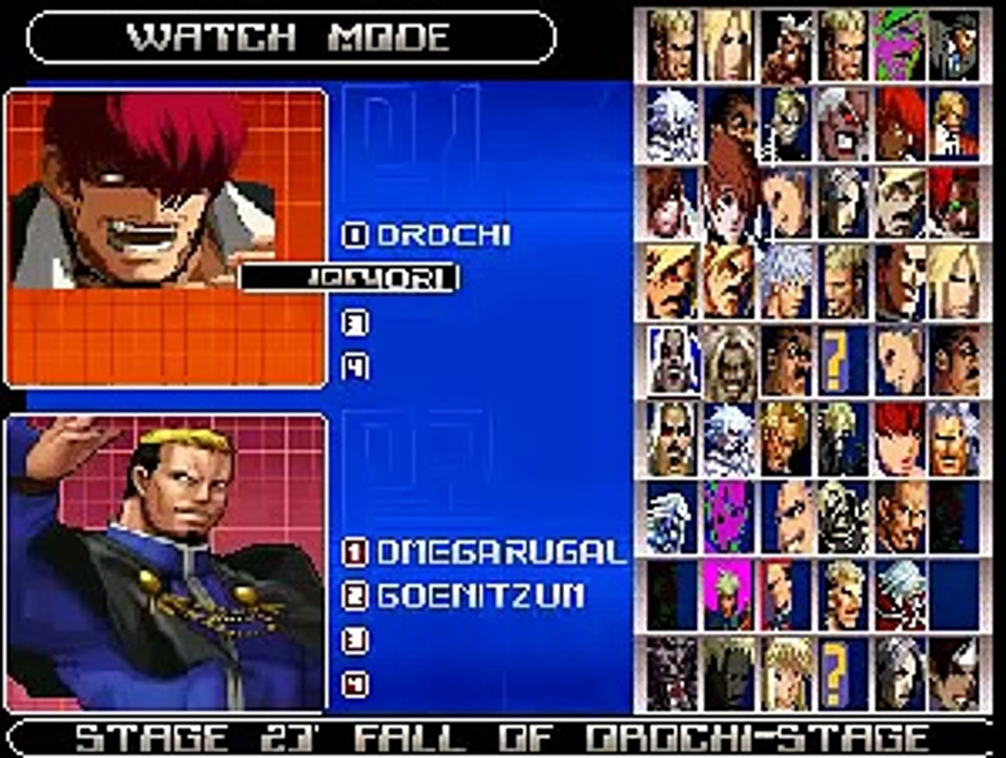 The King of Fighters 98: Ultimate Match (PS2) - LV 7 - Bosses Team -  (Goenitz,Orochi e Omega Rugal) 