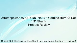 XtremepowerUS 8 Pc Double Cut Carbide Burr Bit Set 1/4