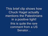 Chuck Hagel mentions Palestinians