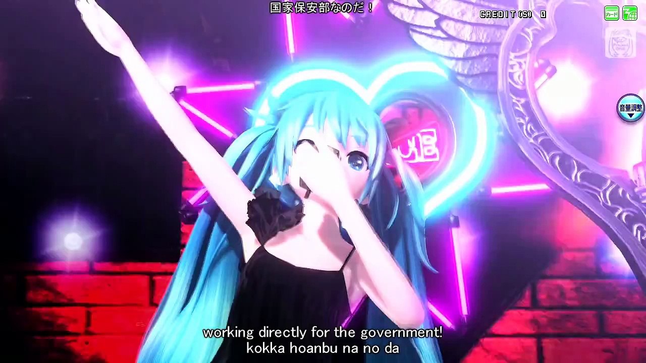 [60fps Full風] 秘密警察 Secret Police - Hatsune Miku 初音ミク DIVA Arcade English lyrics Romaji subtitles PDA