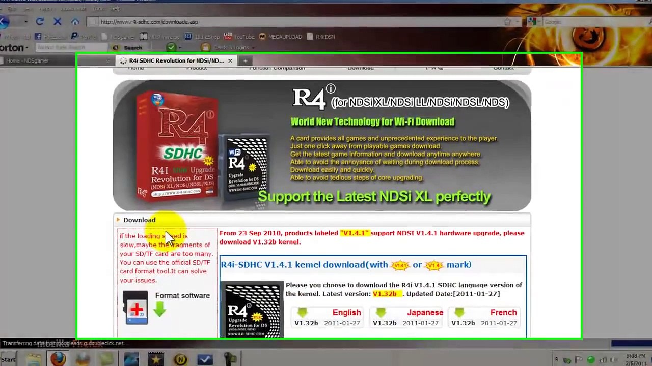 How to Setup R4, R4i-SDHC, R4i 3DS Kernel -Step by Step Tutorial (HQ)