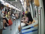 Singapore: Riding the MRT (Metro) between Chinatown and Outram Park, North East Line (NEL)