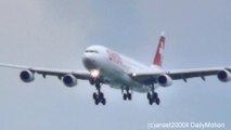 Swiss International Air Lines. Airbus A340 Landing in Hong Kong Airport