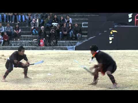 Thang ta - Manipuri Martial Art displayed at the Nagaland Hornbill festival