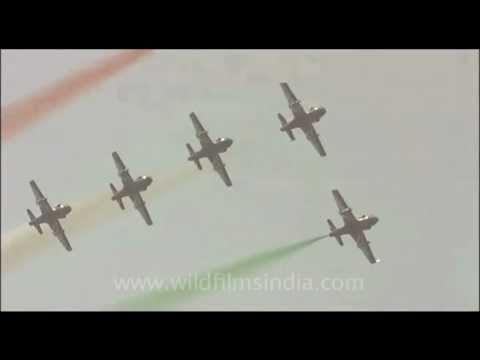 Indian tri-colour displayed on Air Force Day, India