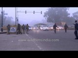 Indian Air force soldiers march down Rajpath