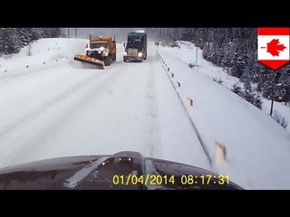 Trucks nearly crash: dash cam video goes viral in Ontario, Canada